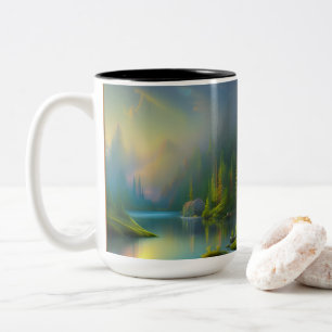 Zuhause Sweet Zuhause im Wald Zweifarbige Tasse