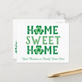 Zuhause Sweet Zuhause Irish Kleeblatt Clover Postc Feiertagspostkarte