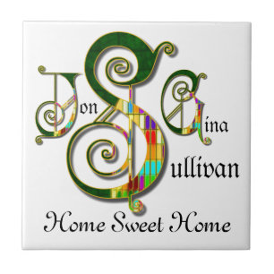"Zuhause Sweet Zuhause" JSG Custom Monogram Tile Fliese