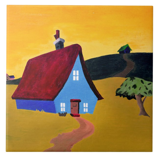 ZUHAUSE SWEET ZUHAUSE KERAMIK FLIESE (Vorderseite)