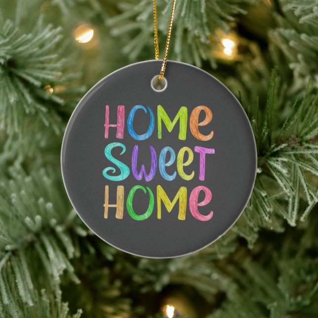 Zuhause Sweet Zuhause Keramik Ornament (Baum)