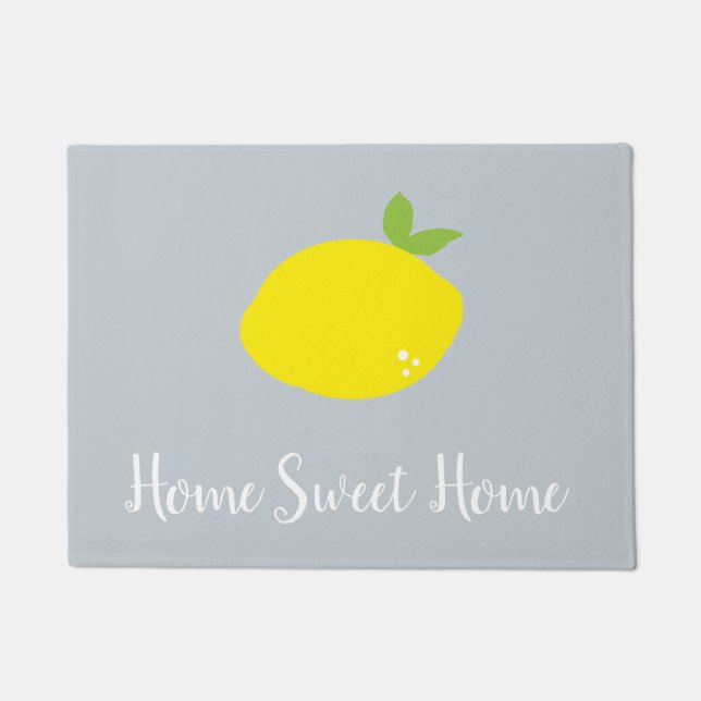 Zuhause Sweet Zuhause Lemon Gray Floor Mat Fußmatte (Vorderseite)