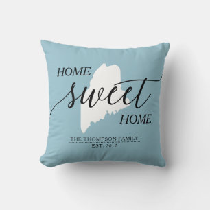 Zuhause Sweet Zuhause ME Staat Familienname Throw Kissen