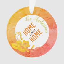 Zuhause Sweet Zuhause Modern Blumenchic Orange Yel