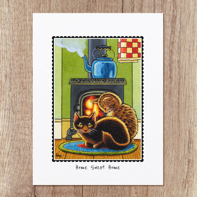 'Zuhause Sweet Zuhause' Moving House Cat Personali Postkarte (Von Creator hochgeladen)