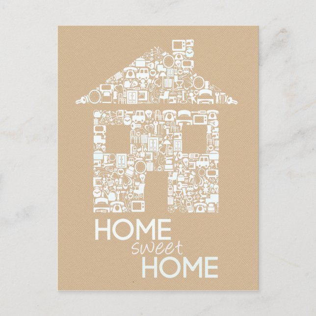 Zuhause Sweet Zuhause - Neue Adressenpostkarte Ankündigungspostkarte (Vorderseite)