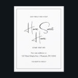 Zuhause Sweet Zuhause Neue Ankündigung zur Adresse Postkarte<br><div class="desc">Diese einfache, schwarz-weiße, bewegende Postkarte zeichnet sich durch ein klassisches Design mit handgeschriebenen Schriften aus. Diese minimalistische Änderung der Adressenankündigung Postcard bietet einen gerahmten Rahmen und Neuigkeiten über Ihren großen Schritt auf eine neue Zuhause Sweet Zuhause. Die Rückseite dieser neuen Adresse Ankündigung Postcard verfügt über eine benutzerdefinierte bearbeitbare Nachricht lassend...</div>