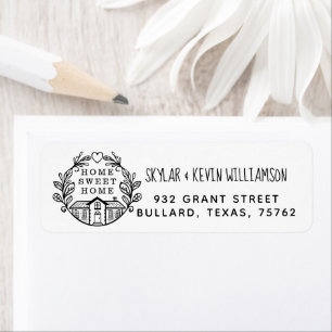 Zuhause Sweet Zuhause New Address Laurel Wreath Wh