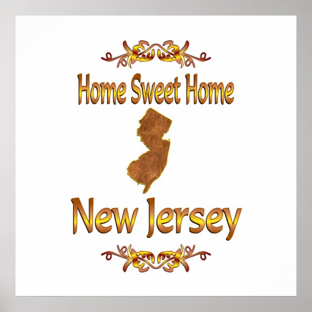 Zuhause Sweet Zuhause New Jersey Poster (Vorne)