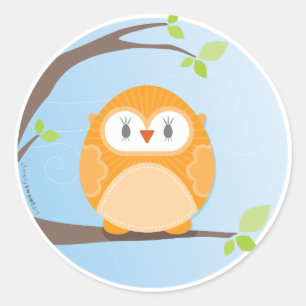 ZUHAUSE SWEET ZUHAUSE :: Owl in einem Baum 4 Runder Aufkleber