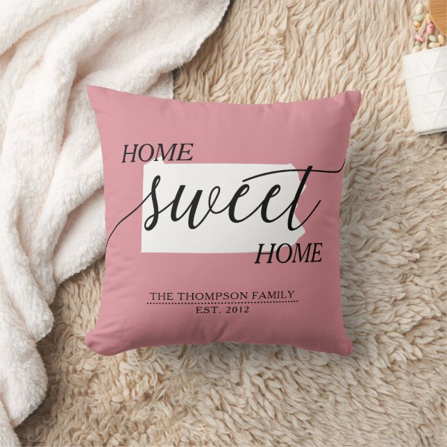 Zuhause Sweet Zuhause PA Staat Familie Name Throw  Kissen (Decke)