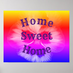 Zuhause Sweet Zuhause Pansy Blume Poster
