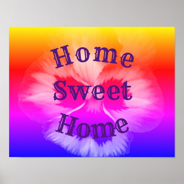 Zuhause Sweet Zuhause Pansy Blume Poster (Vorne)