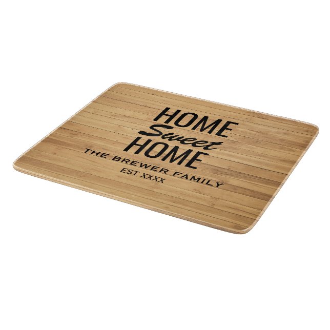 Zuhause Sweet Zuhause Personalisiert Cutting Board Schneidebrett (Ecke)