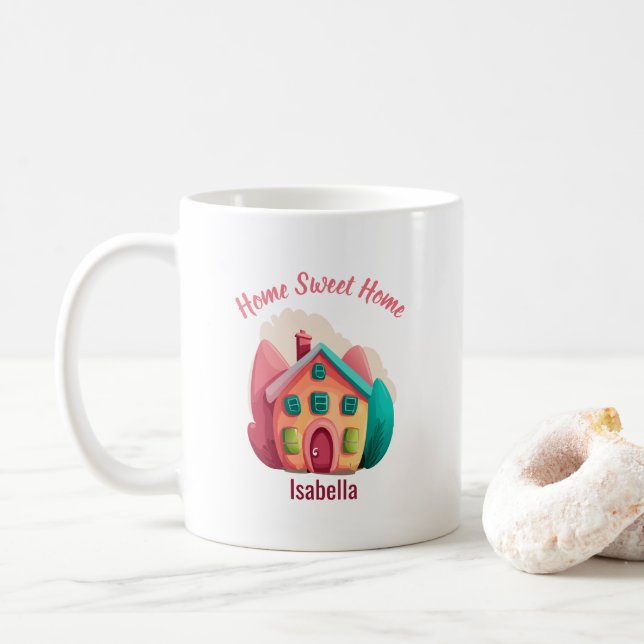 "Zuhause Sweet Zuhause" Personalisiert Neue Zuhaus Kaffeetasse (Mit Donut)