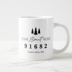 Zuhause Sweet Zuhause Personalisierter Zip-Code Jumbo-Tasse