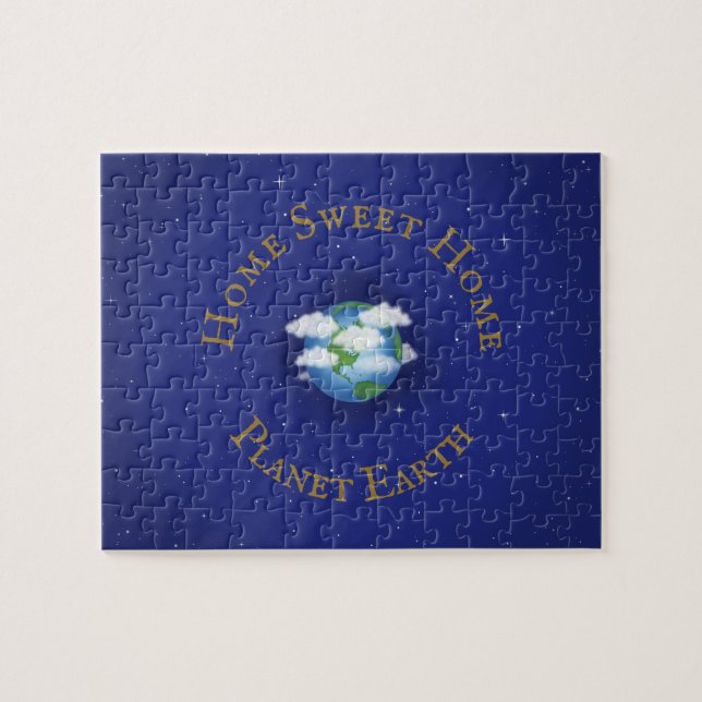 "Zuhause Sweet Zuhause Planet Earth" Whimsical Ast Puzzle (Horizontal)