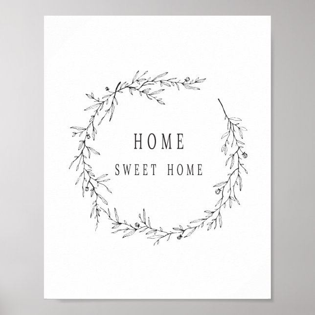 Zuhause Sweet Zuhause Poster, Modernes Poster (Vorne)