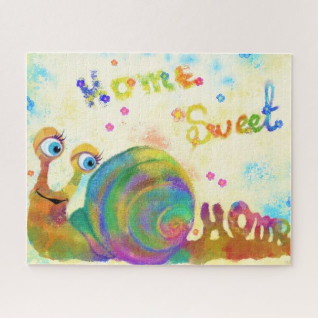 Zuhause Sweet Zuhause Puzzle mit Happy Snail (Horizontal)