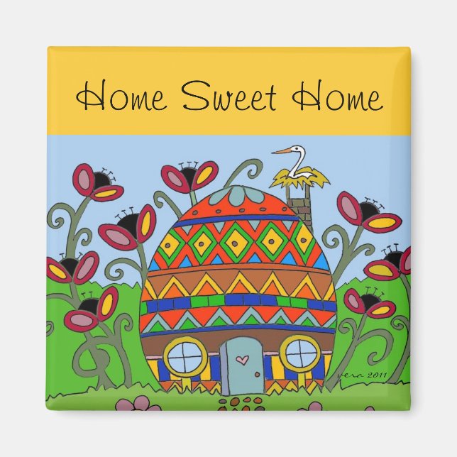 Zuhause Sweet Zuhause Pysanka House Magnet (Vorne)
