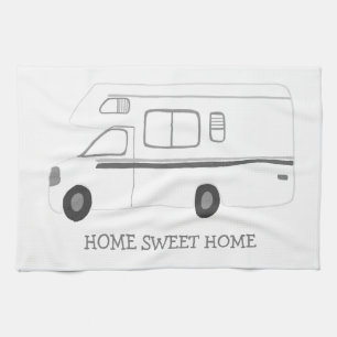 ZUHAUSE SWEET ZUHAUSE Retro Camper Motorhome RV B& Geschirrtuch
