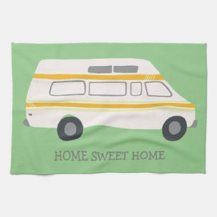 ZUHAUSE SWEET ZUHAUSE Retro Campervan Motorhome RV Geschirrtuch