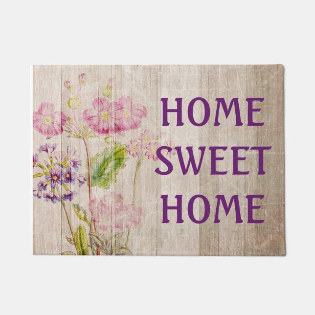 Zuhause Sweet Zuhause Rustic Floral Door matte (Vorderseite)