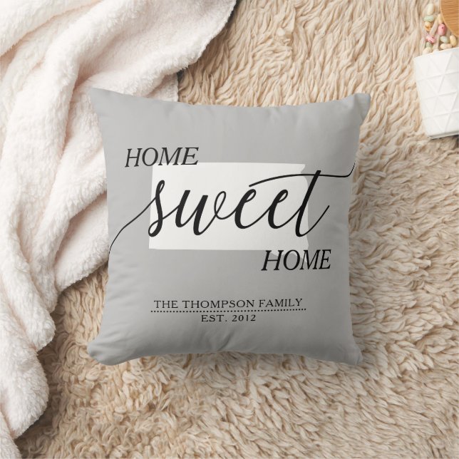 Zuhause Sweet Zuhause SD Staat Familie Name Throw  Kissen (Decke)