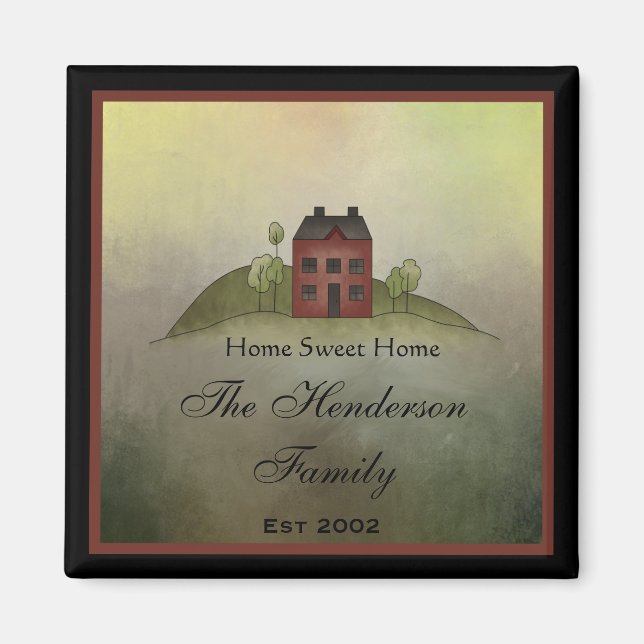 Zuhause Sweet Zuhause Square Kühlschrankmagnet Magnet (Vorne)