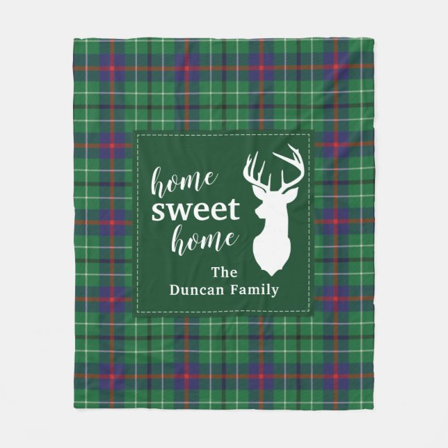 Zuhause Sweet Zuhause Tartan Duncan Kariert Person Fleecedecke (Vorderseite)
