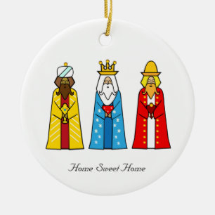 Zuhause Sweet Zuhause & Three Wise Men Keramik Ornament