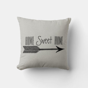 Zuhause Sweet Zuhause Typografie mit Arrow Kissen