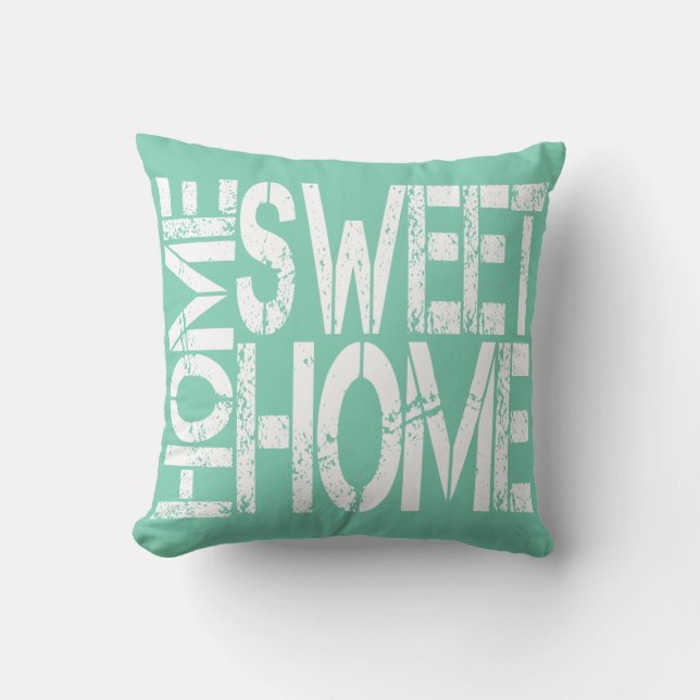 Zuhause Sweet Zuhause Typografie Throw Kissen (Vorderseite)