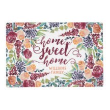 Zuhause Sweet Zuhause Typografie Watercolor Fall B