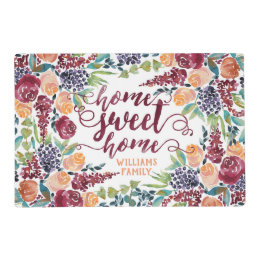 Zuhause Sweet Zuhause Typografie Watercolor Fall B Laminiertes Tischset