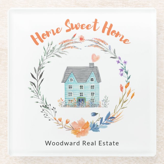 Zuhause Sweet Zuhause Vielen Dank Neue Hausbesitze Glasuntersetzer (Vorderseite)