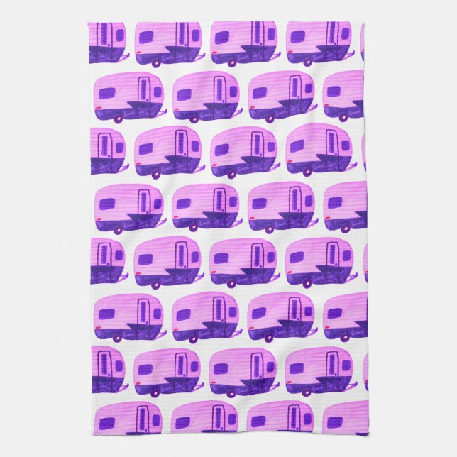 ZUHAUSE SWEET ZUHAUSE Vintag Trailer Camper RV Geschirrtuch (Vertikal)