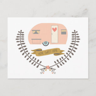 Zuhause Sweet Zuhause Vintag Trailer Postkarte