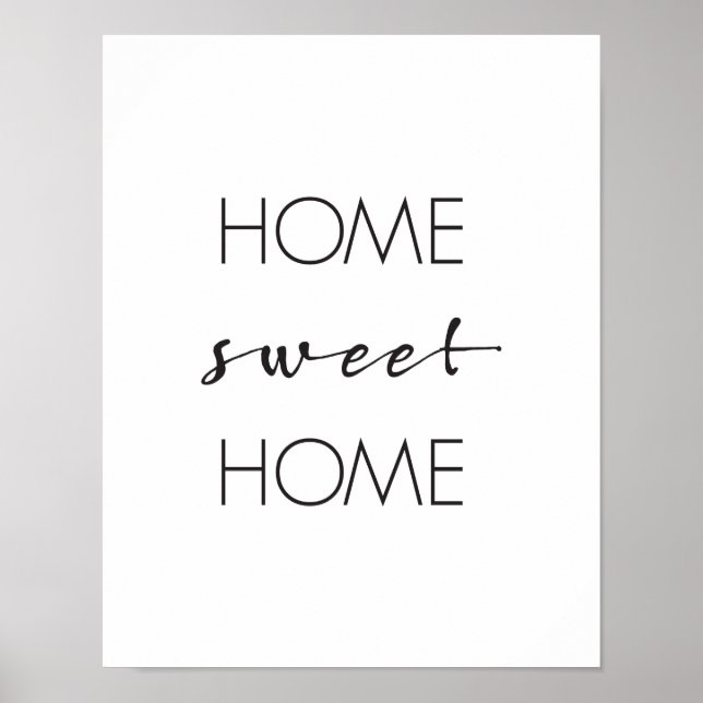 Zuhause Sweet Zuhause, Wall Art Print, Typografy P Poster (Vorne)