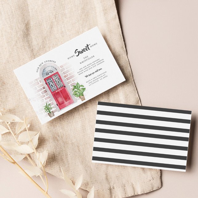 Zuhause Sweet Zuhause Watercolor Moving Ankündigun Visitenkarte (Von Creator hochgeladen)