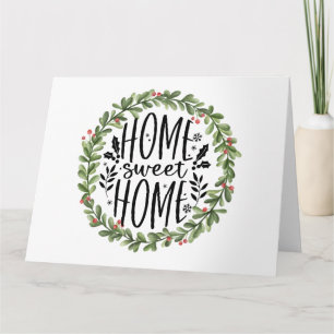 Zuhause Sweet Zuhause Watercolor Wreath Karte