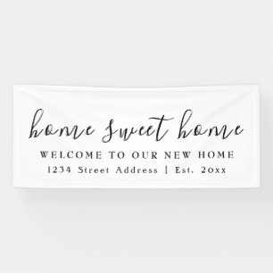Zuhause Sweet Zuhause weiß Party der Haushaltse Banner
