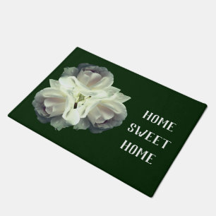 Zuhause Sweet Zuhause White Roses Bouquet Fußmatte
