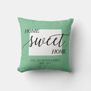 Zuhause Sweet Zuhause WY Staat Familie Name Throw Kissen