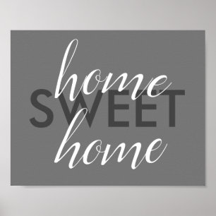 Zuhause Sweet Zuhause Zitat Poster Typografie