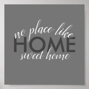 Zuhause Sweet Zuhause Zitat Poster Typografie