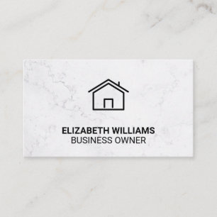 Zuhause-Symbol Weißer Marmor Terminkarte