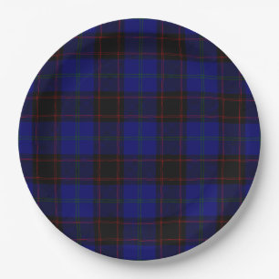 Zuhause tartan blau kariert pappteller