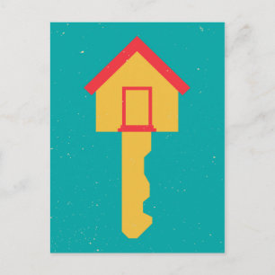 Zuhause-Taste Postkarte