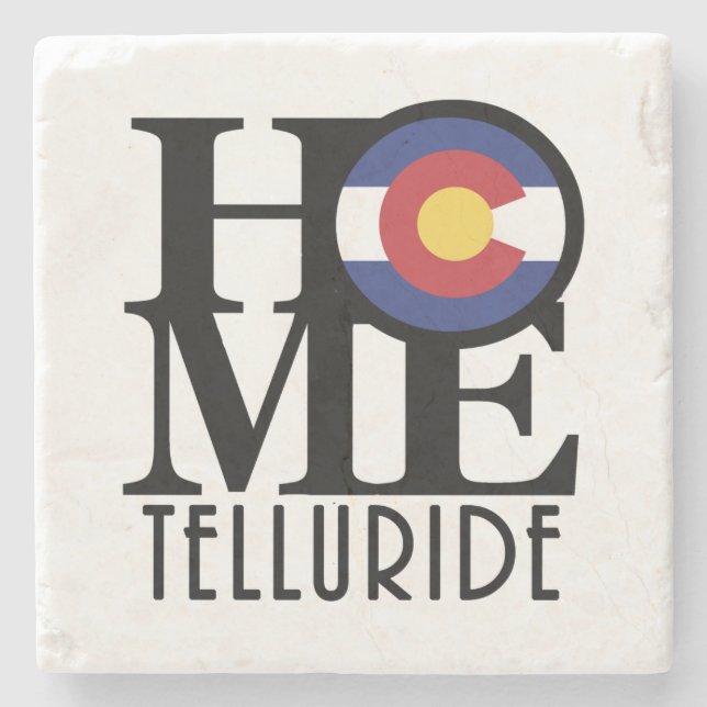 ZUHAUSE Telluride Colorado Steinuntersetzer (Vorderseite)